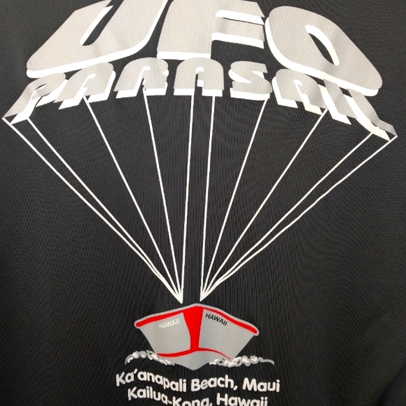 UFO Parasail Graphic Hawaiian LS Water Shirt S - Picture 4 of 8